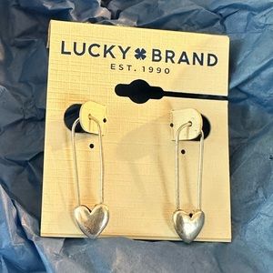 Lucky Brand Silver Heart Earrings